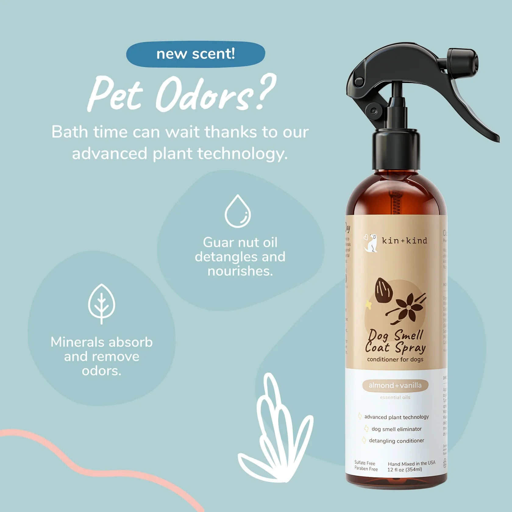 Almond+Vanilla Coat Spray for Dog Smells