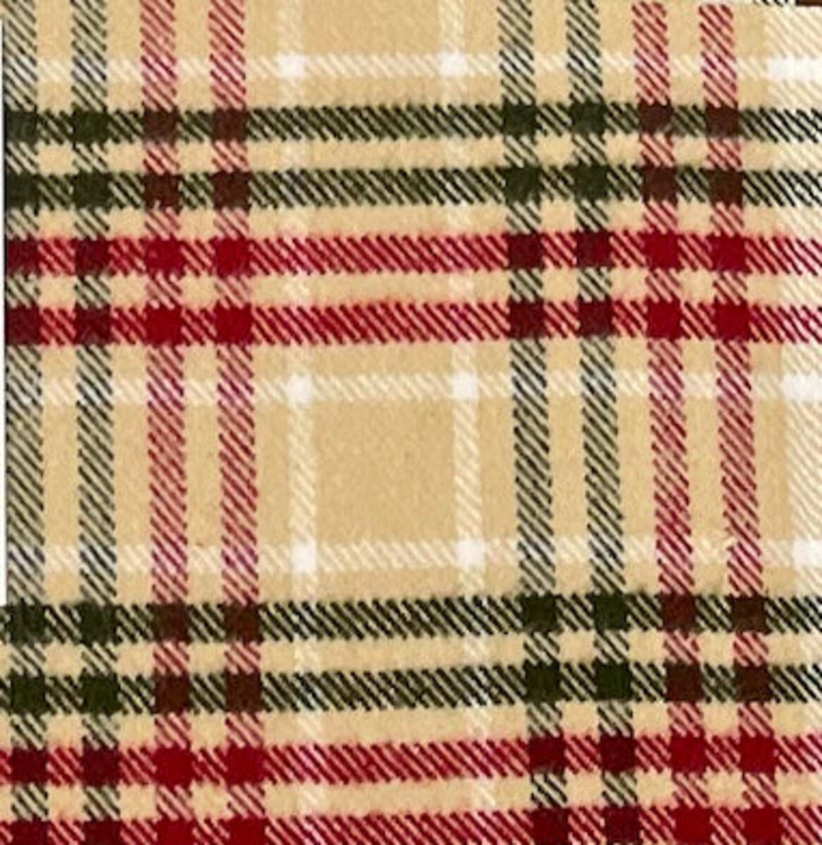 Eggnog Plaid Flannel Dog Bandana