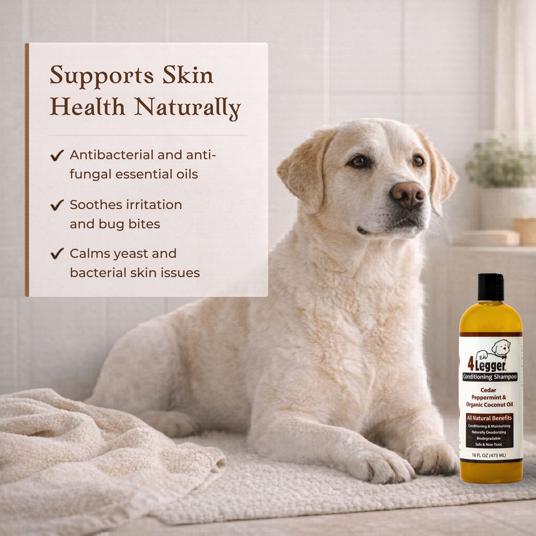 Organic Cedar Dog Shampoo — Natural Flea Defense