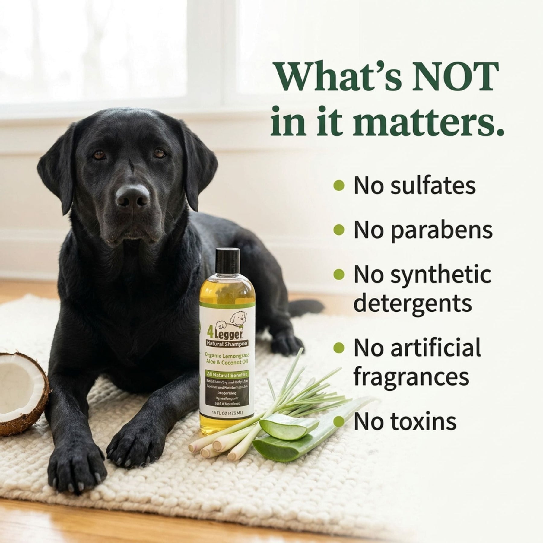 Organic Lemongrass & Aloe Hypoallergenic Dog Shampoo