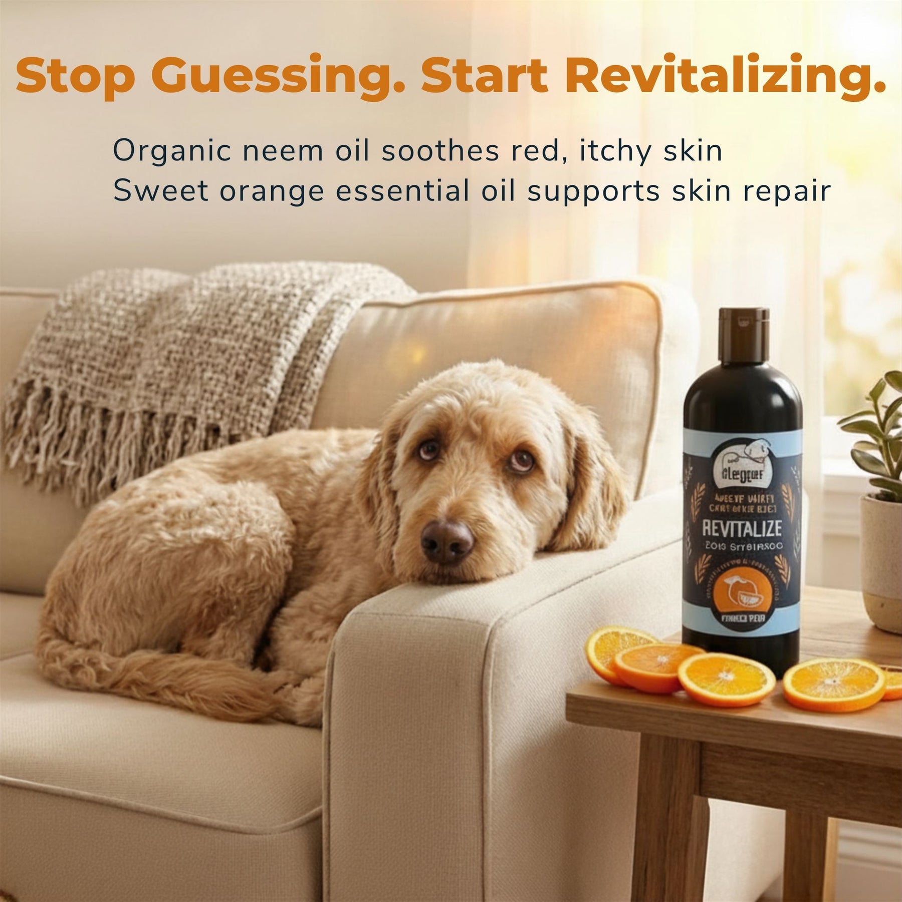 REVITALIZE - Organic Neem Dog Shampoo w/ Sweet Orange Essential Oil