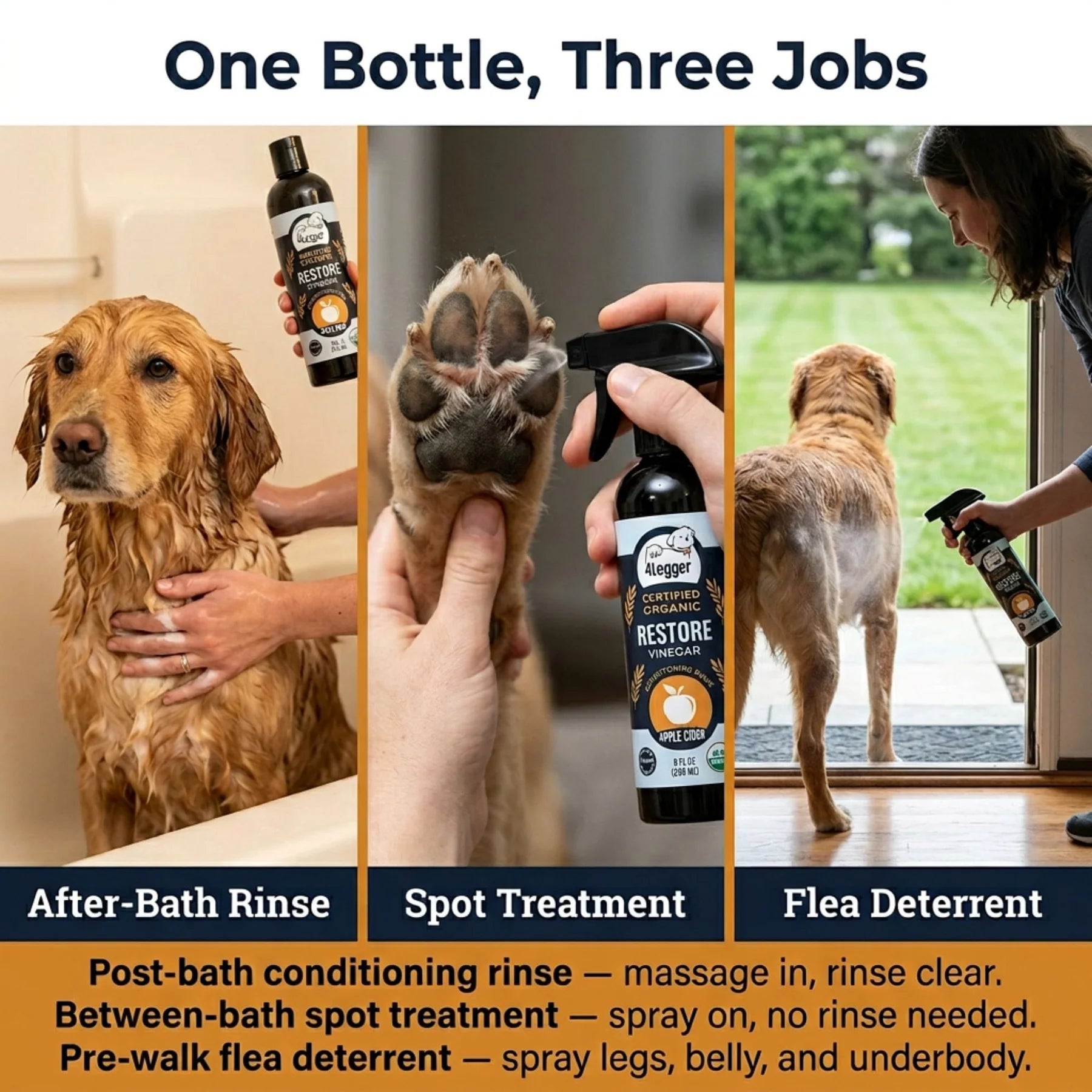 RESTORE Organic Apple Cider Vinegar Conditioning Rinse for Dogs
