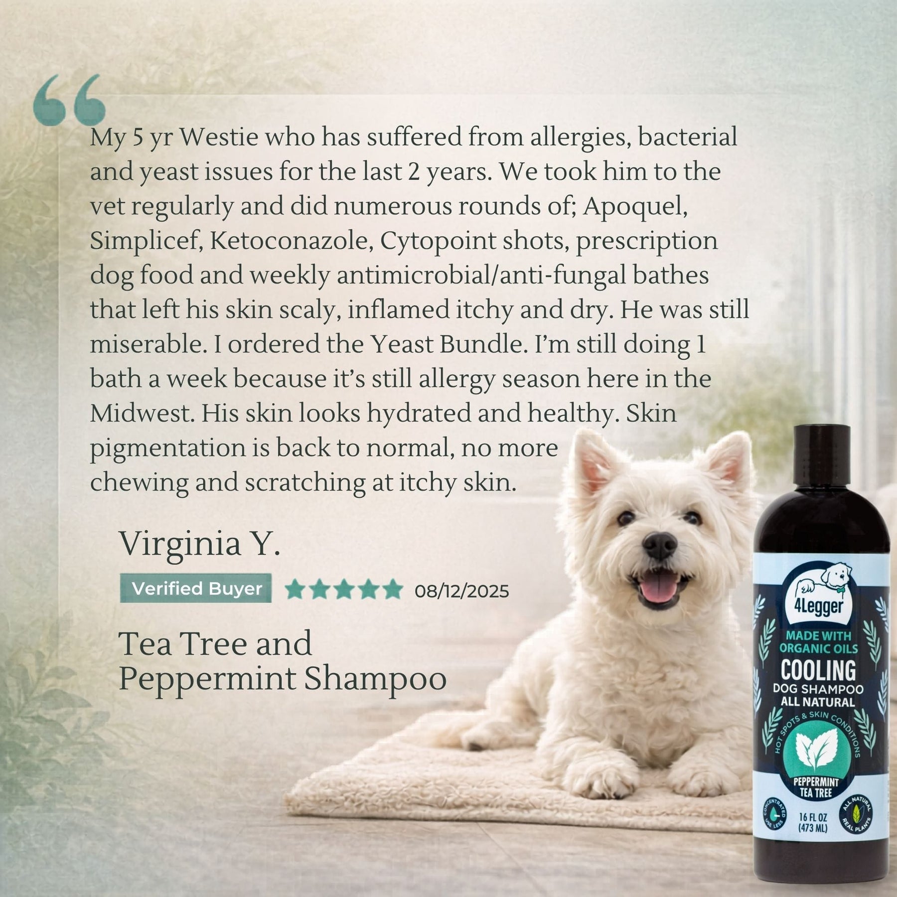 COOLING Organic Tea Tree & Peppermint Dog Shampoo