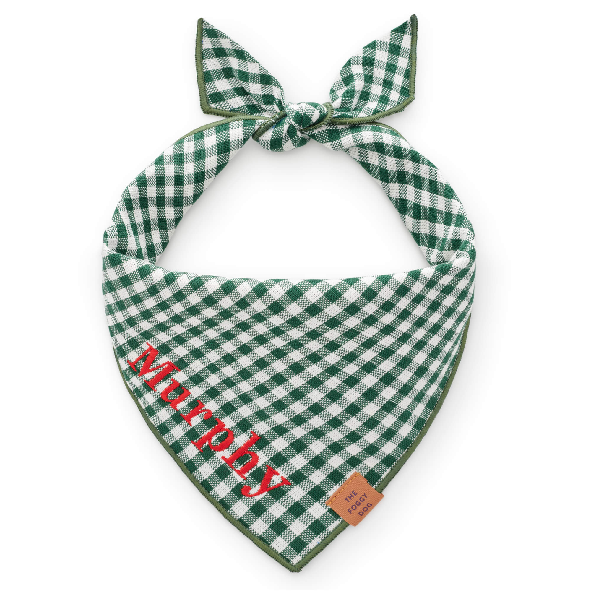 Evergreen Gingham Dog Bandana