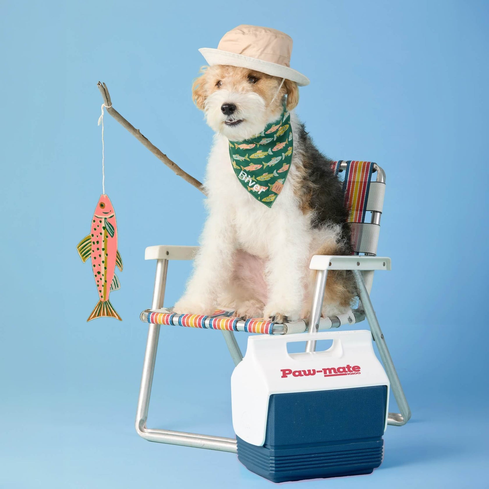 Gone Fishing Dog Bandana