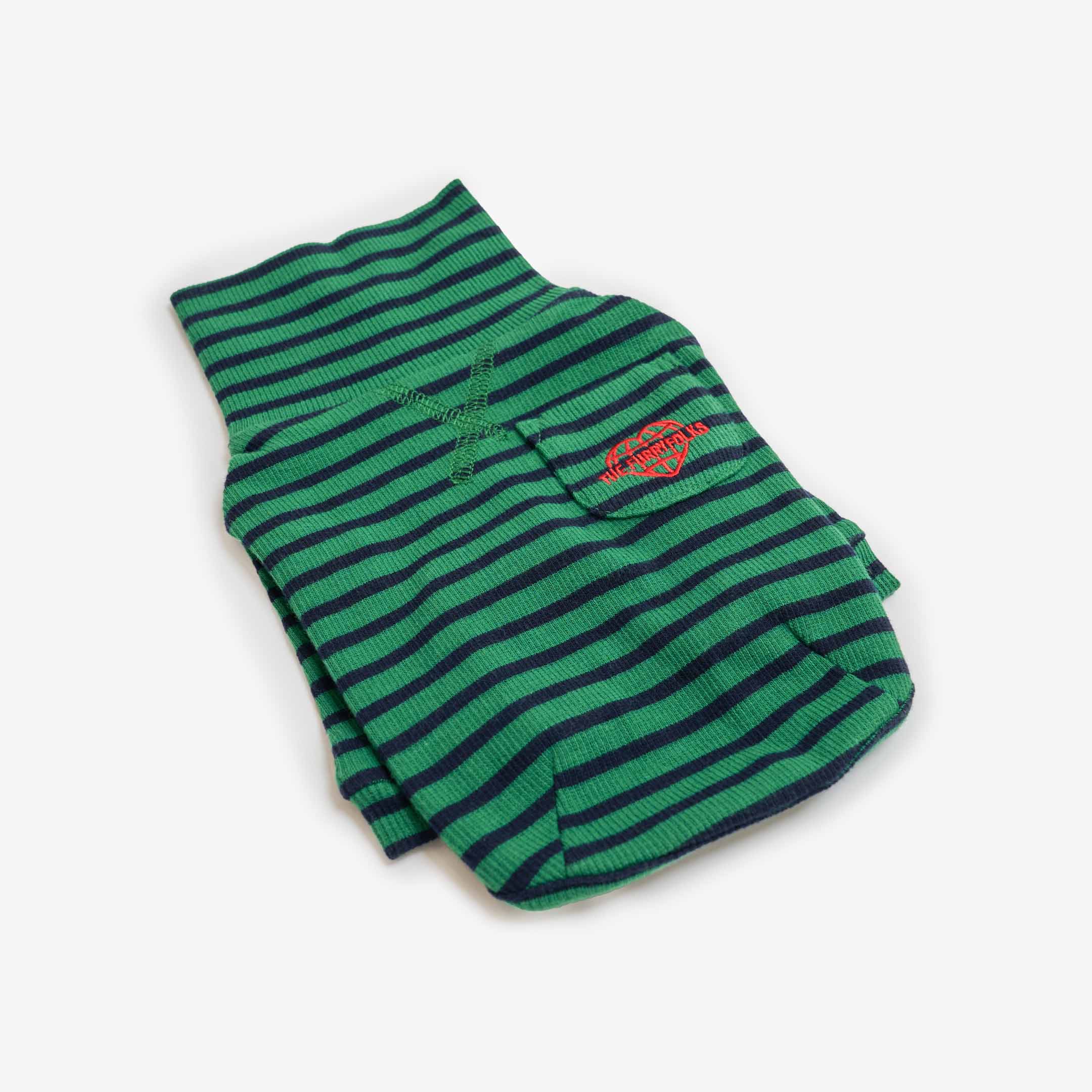 Stripe Tee Green & Navy